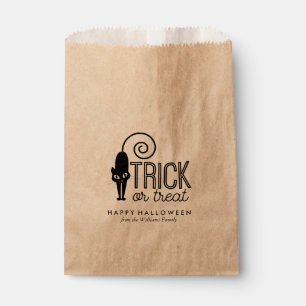 Black Cat Trick or Treat Halloween Favor Bag