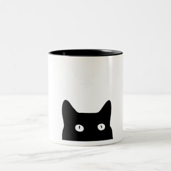Black Cat Two-tone Coffee Mug by GoodSense at Zazzle