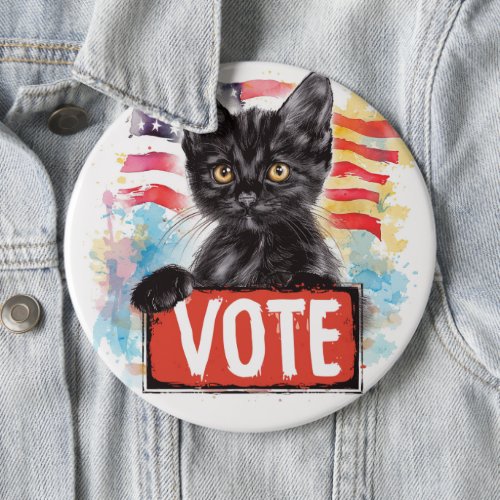Black Cat US Elections Vote for a Change Button