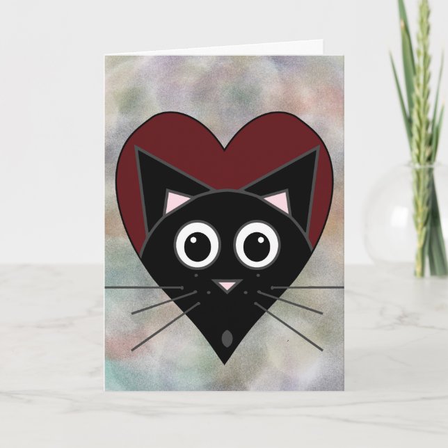 Black Cat Valentine Card (Front)