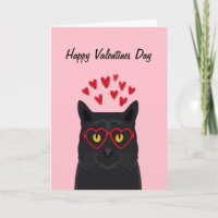 Black Cat Valentines Card Love Cats