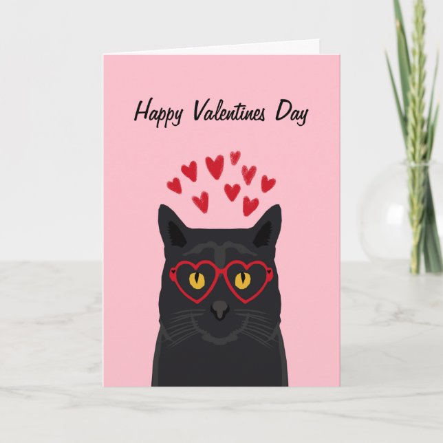 Black Cat Valentines Card Love Cats (Front)
