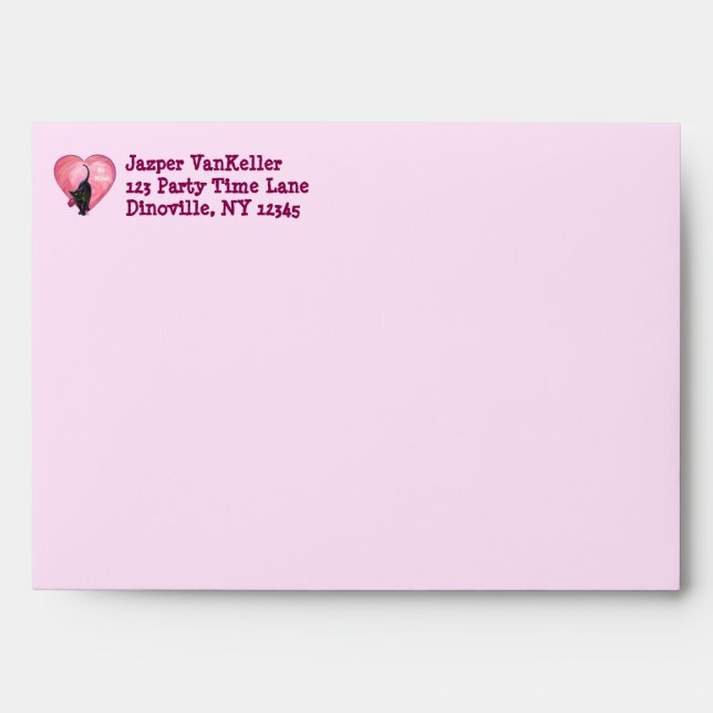 Black Cat Valentine's Day Envelope (Front)