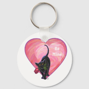 Black Cat Valentine's Day Keychain