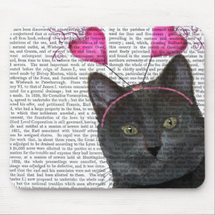 Black Cat Valentines Mouse Pad