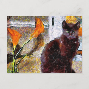 Black Cat Van Gogh Postcard