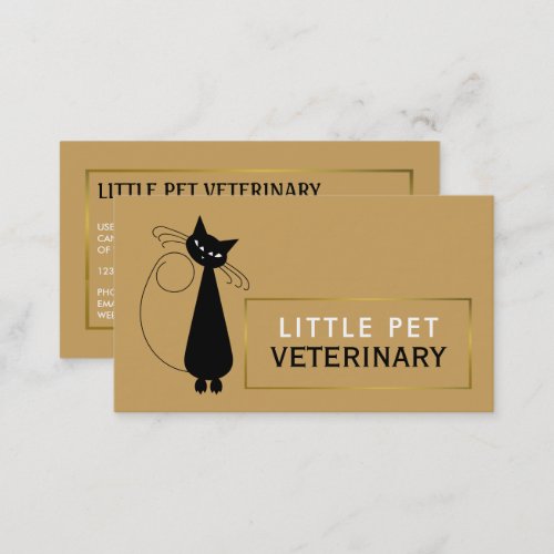 Black Cat Veterinarian Veterinary Service Business Card