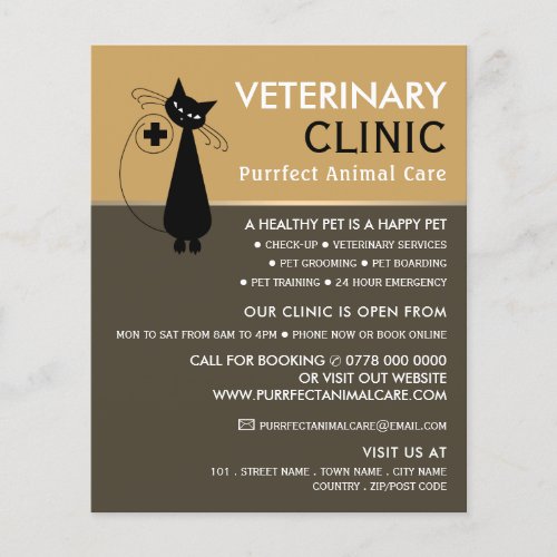 Black Cat Veterinarian Veterinary Service Flyer