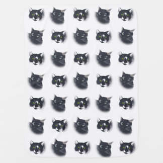 Black Cat Vignettes Baby Blankets