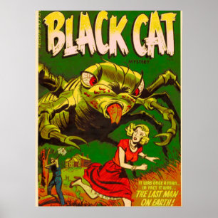 Black Cat Vintage Comic book The Darling of Comics Poster