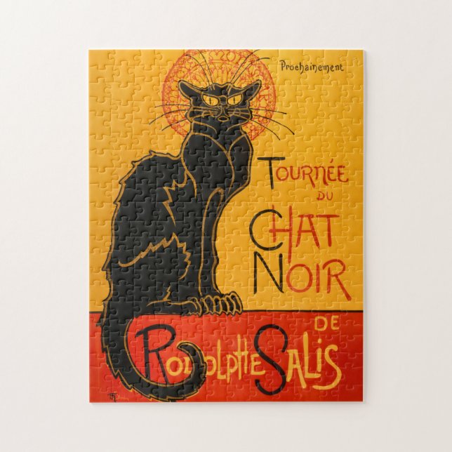 Black Cat Vintage Halloween Steinlen Poster Jigsaw Puzzle (Vertical)