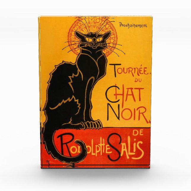Black Cat Vintage Halloween Steinlen Poster Photo Block (Front)