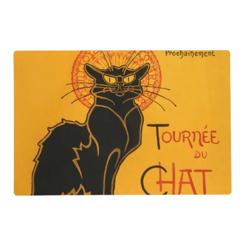 Black Cat Vintage Halloween Steinlen Poster Placemat