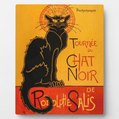 Black Cat Vintage Halloween Steinlen Poster Plaque