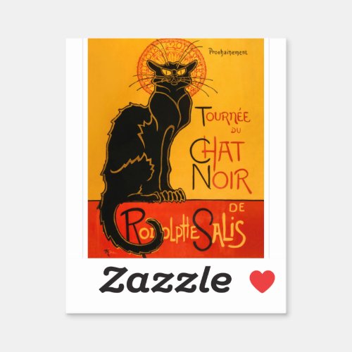 Black Cat Vintage Halloween Steinlen Poster Sticker