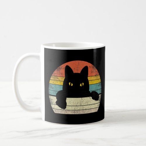 Black Cat Vintage Retro Style Cats  Coffee Mug