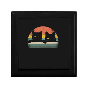 Black Cat Vintage Retro Style - Cats Lover Gift  Box
