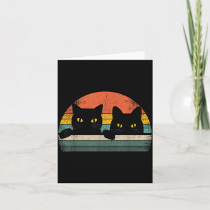 Black Cat Vintage Retro Style - Cats Lover Gift Card