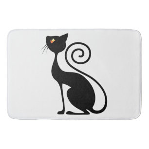 Black Cat Vintage Style Bath Mat