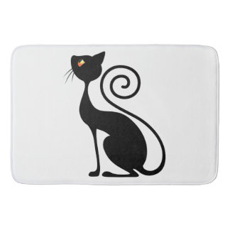 Black Cat Vintage Style  Bath Mat