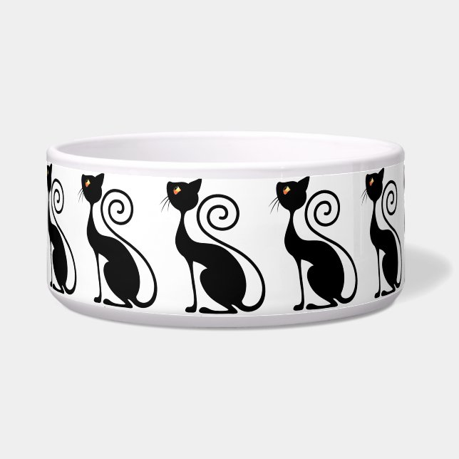 Black Cat Vintage Style  Bowl (Front)