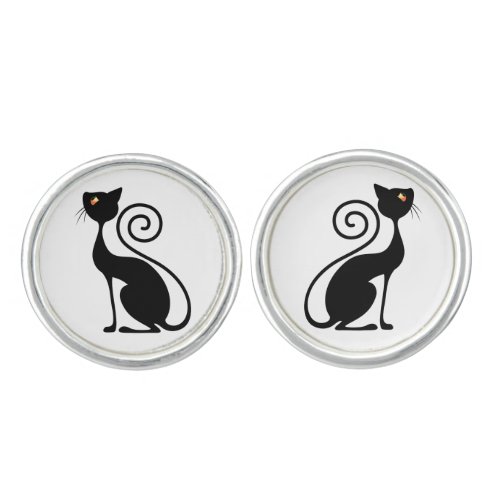 Black Cat Vintage Style  Cufflinks