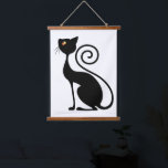 Black Cat Vintage Style  Hanging Tapestry<br><div class="desc">Black Cat Art Elegant Vintage Style Design Copyright BluedarkArt TheChameleonArt</div>