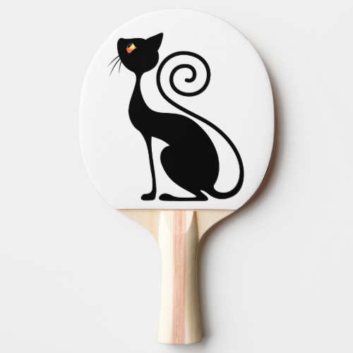 Black Cat Vintage Style  Ping Pong Paddle