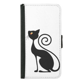 Black Cat Vintage Style Samsung Galaxy S5 Wallet Case