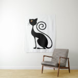 Black Cat Vintage Style  Tapestry<br><div class="desc">Black Cat Art Elegant Vintage Style Design Copyright BluedarkArt TheChameleonArt</div>
