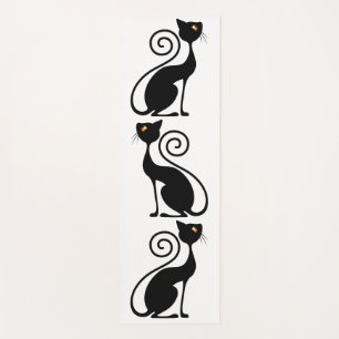 Black Cat Vintage Style Yoga Mat