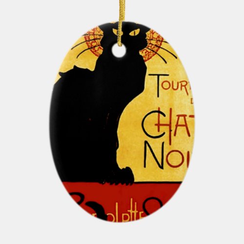 Black Cat Vintage Tourne du Chat Noir Theophile Ceramic Ornament