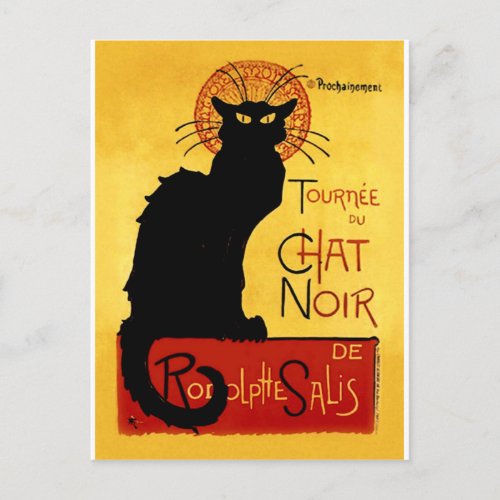 Black Cat Vintage Tourne du Chat Noir Theophile Postcard