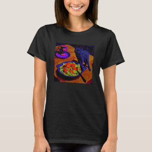 Black Cat Walking Mac And Cheese 1 T-Shirt