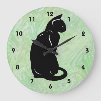 Black Cat Wall Clock by SjasisDesignSpace at Zazzle