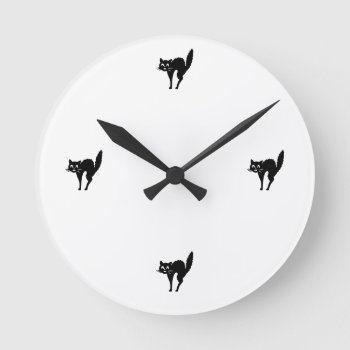 Black Cat Wall Clock by Love_Letters at Zazzle