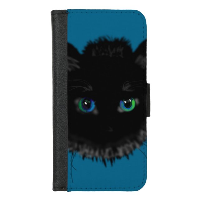 Black Cat Wallet Case (Front)