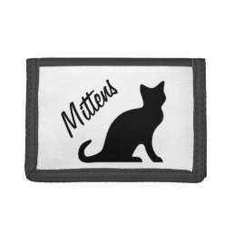 Black cat wallets and coin purses with pet name