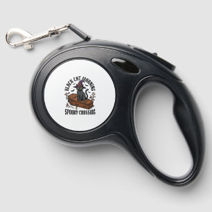 Black Cat Warning Vintage Halloween Witch Cat_1 Retractable Pet Leash