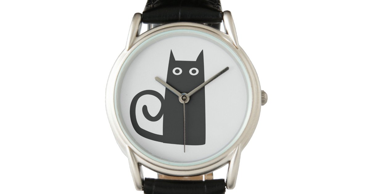 Black Cat Watch Zazzle