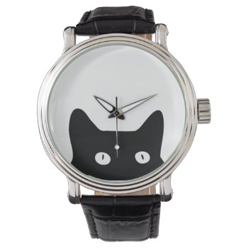 Black Cat Watch by GoodSense at Zazzle