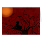 Black Cat Watching Moon (Front Horizontal)