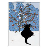 Black Cat Watching Snow (Front)