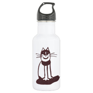 Black cat water bottle