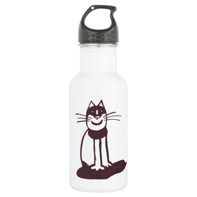 Black cat water bottle (Front)