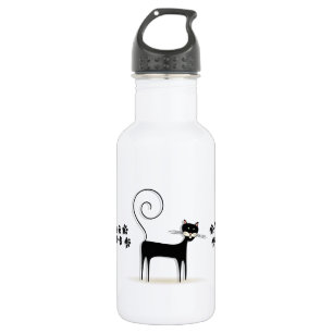 Black cat water bottle