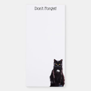 Black Cat Watercolor Don't Forget To Do List Magnetic Notepad