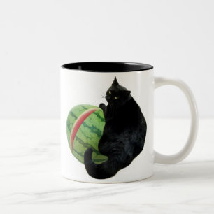 Black Cat Watermelon Mug
