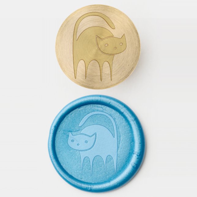 black cat wax seal stamp (Stamped)