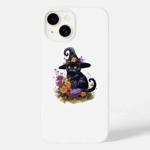black cat wearing cowboy hat with flowers Case_Mate iPhone 14 case